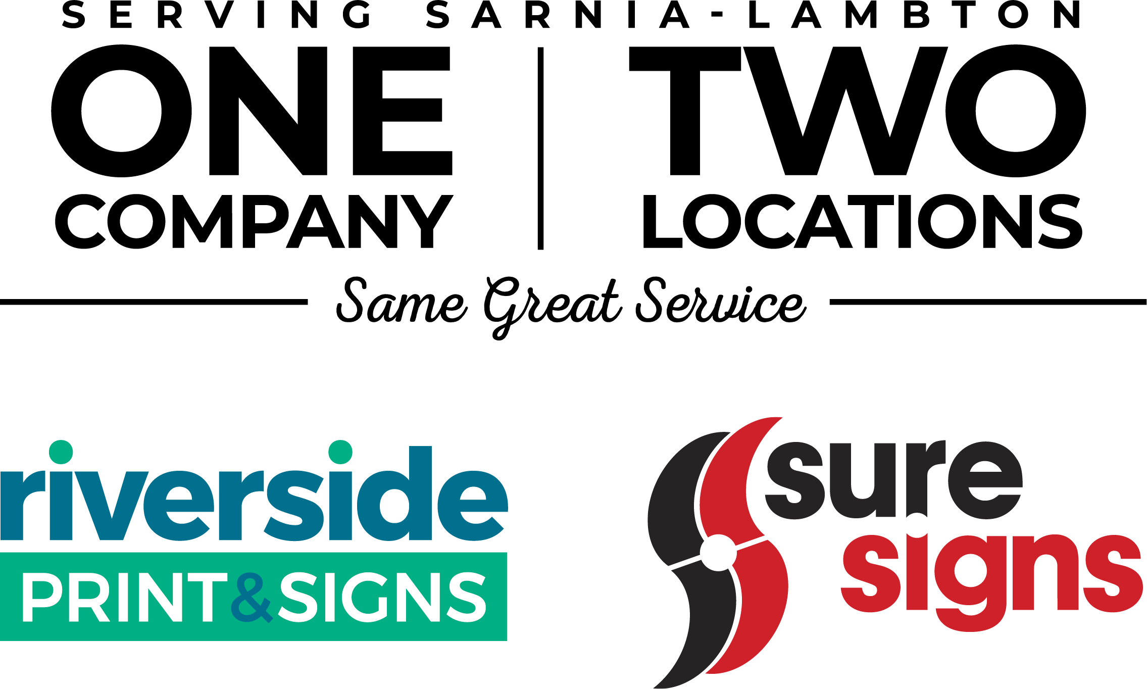 Riverside & Sure Signs - One Company Colour